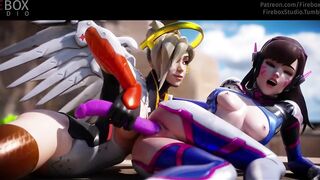 Overwatch Mercy & D.Va Dildo Cum Twitch **firebox Studio** Blizzard