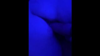 Boring out whore pussy with giant dildo