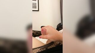 Crossdresser Jerks Off in Hotel Room