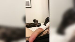 Crossdresser Jerks Off in Hotel Room