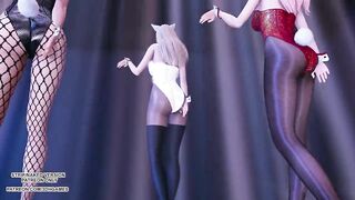 MMD Tara - Bunny Style Ahri Kaisa Seraphine Sexy Kpop Dance League of Legends KDA 4K 60FPS