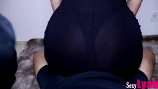 Hot Assjob Lap Dance in a Sexy See Through Black Dress