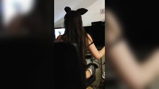 Easter bunny receives a surprise cum from step brother !