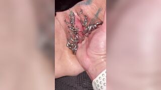 Pierced and tattoot pussy fisting