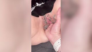 Pierced and tattoot pussy fisting