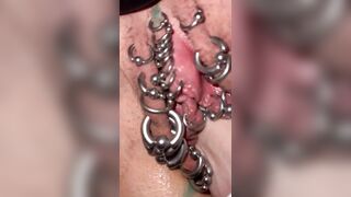 Pierced and tattoot pussy fisting