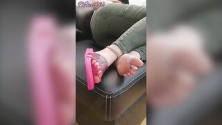 All about My 20 yo sweet feet in Flip flops foot fetish compilation