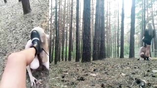 Domina Evgenia - My humiliated dog in the forest (2 angles at the same time, English subtitles)