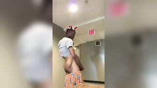 Jacking Off In Hotel Lobby