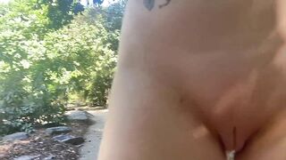 Horny hot baby girl public rainforest flashing