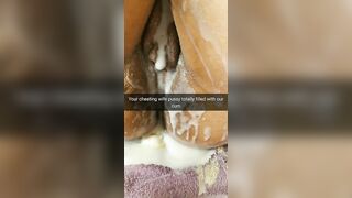 Your Wife Lies with Ruined Pussy Full of Cum after Breeding Gangbang [cuckold. Snapchat]