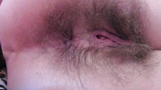 Hairy ass winking close up asshole fetish