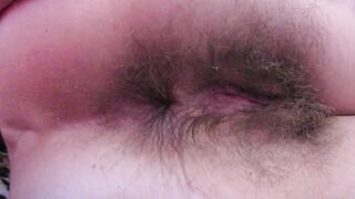 Hairy ass winking close up asshole fetish