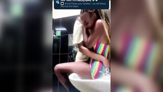 Instagram influncer fucked in Club Washroom While live on Instagram