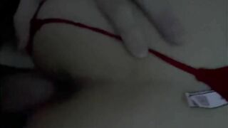 Tiny Wife with Beautiful Ass Gets Fucked In A Red Thong