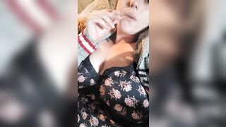 Katie Kitten Smoke and Pussy Show