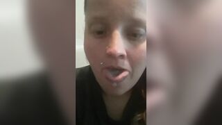 Cattaraugus New York bitch plays with her tongue ring