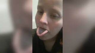 Cattaraugus New York bitch plays with her tongue ring