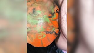 BOYFRIEND PAINTS A PUMPKIN ON MY BIG WHITE ASS AND THEN SMASHES IT ????????