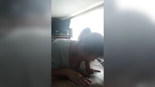 Slow blowjob gagging, licking, teasing.