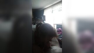 Slow blowjob gagging, licking, teasing.