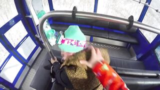 Sex with Hot Girl in the Cable Cars at the Ski Resort — POV Amateur Couple