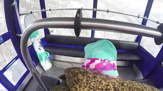 Sex with Hot Girl in the Cable Cars at the Ski Resort — POV Amateur Couple