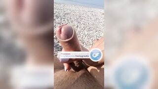 POV Public Mutual Masturbation in the beach. Risky and nude, almost got caught. Γυμνή στην παραλία