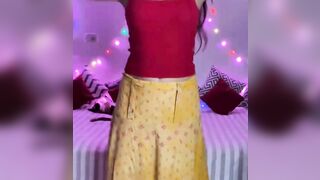 Desi indian girl dancing on video call with her boyfriend