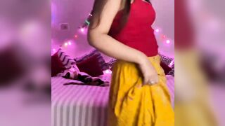 Desi indian girl dancing on video call with her boyfriend