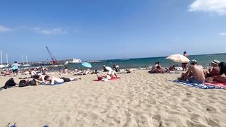 Nude Monika Fox Sunbathing On A Public Beach In Barcelona