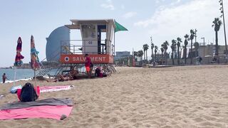 Nude Monika Fox Sunbathing On A Public Beach In Barcelona