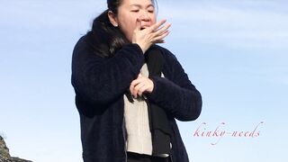 PUBLIC SEX - Asian Slut Fucks White Cock Outdoors - Amateur