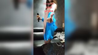 Taiwan girl singing and strip in KTV