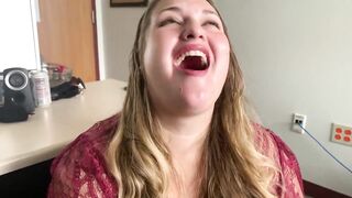 Wife Swallows Cum with a Smile.  Deepthroat Blowjob, swallow with a smile!