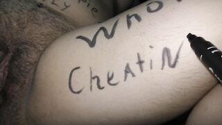 Cuckold husband preparing his hotwife for dirty gangbang! Body writings!