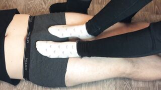 teen shoejob with uggs and stinky white socks footjob mistress underpants