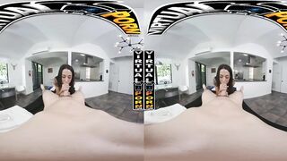 VIRTUALPORN - Petite Brunette Hottie Freya Von Doom Oiled Up And Dicked Down In VR