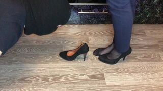 black nylon and high heels mistress domination smell shoes and foot 