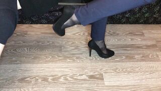 black nylon and high heels mistress domination smell shoes and foot 