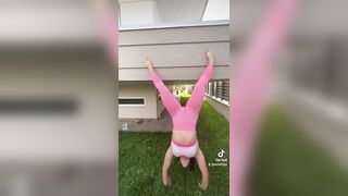 TikTok girl loves playing in the garden