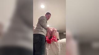 CO worker gapping my pussy during Christmas Party