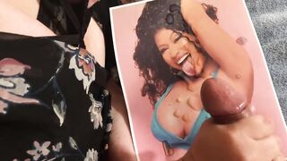 The wife stroking my cock to cum tribute Nicki Minaj