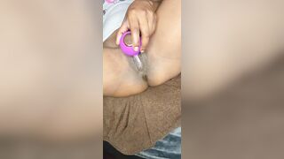 Ebony masterbating rose toy