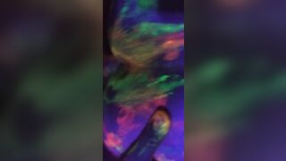 Dirty Slut Gets Some Glowing Cum In her Painted Pussy