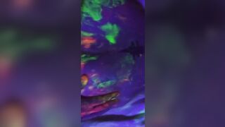 Dirty Slut Gets Some Glowing Cum In her Painted Pussy