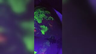 Dirty Slut Gets Some Glowing Cum In her Painted Pussy