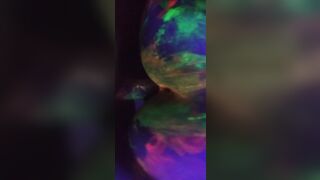 Dirty Slut Gets Some Glowing Cum In her Painted Pussy