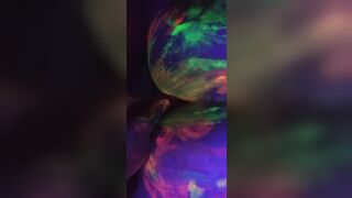 Dirty Slut Gets Some Glowing Cum In her Painted Pussy