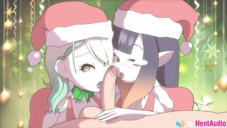 Ninomae and KonFauna blowjob and assjob you till cumshot (Hololive 3d animation with sound)